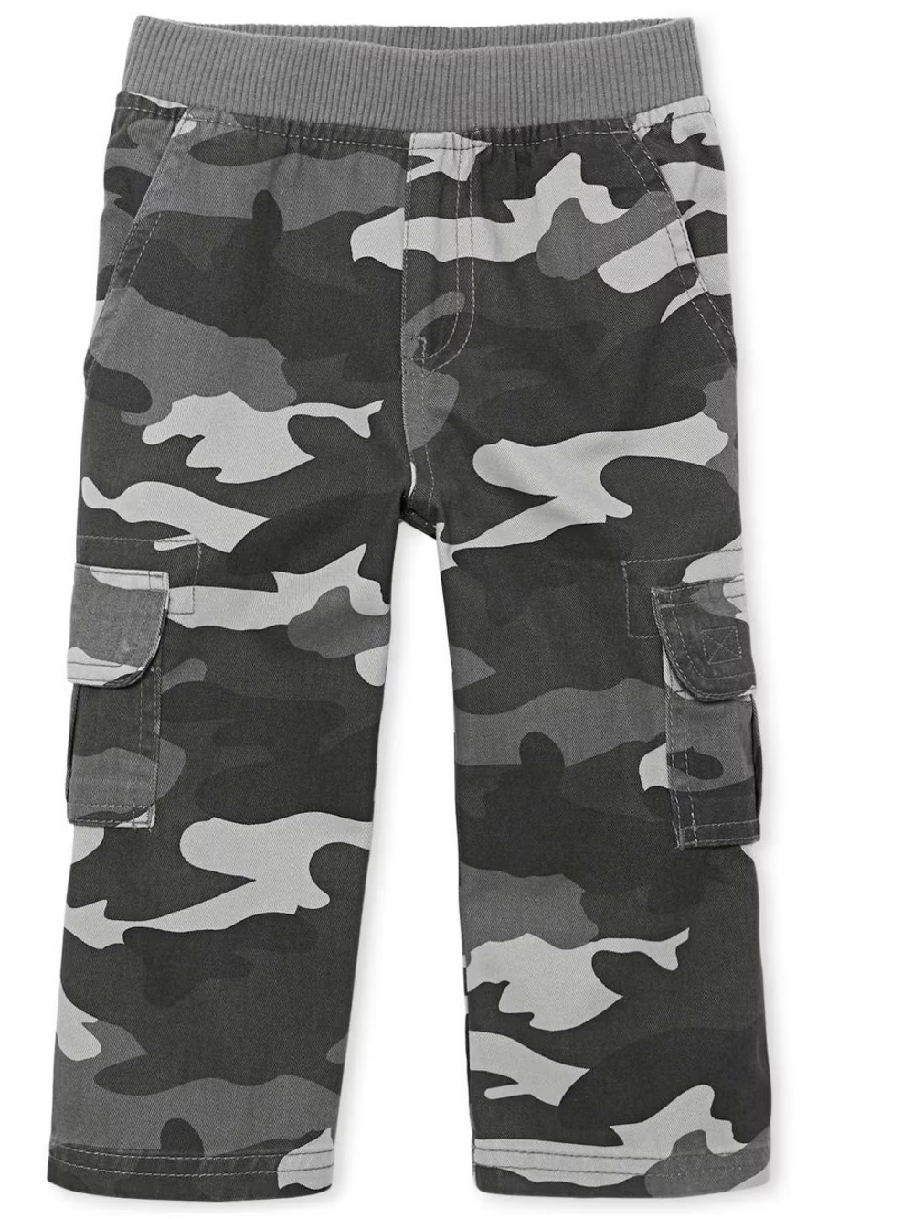 The Children’s Place Toddler Boys Uniform Twill Woven Pull On Cargo Pants Gray 4
